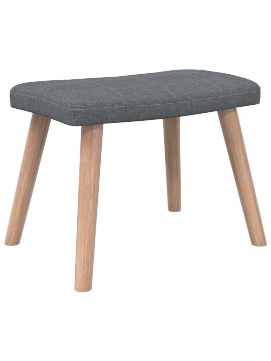 Relaxační křeslo se stoličkou tmavě šedé textil
