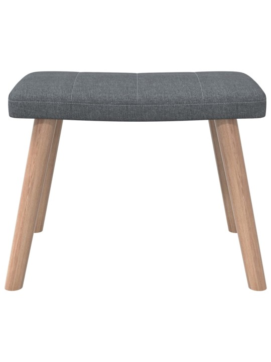 Relaxační křeslo se stoličkou tmavě šedé textil