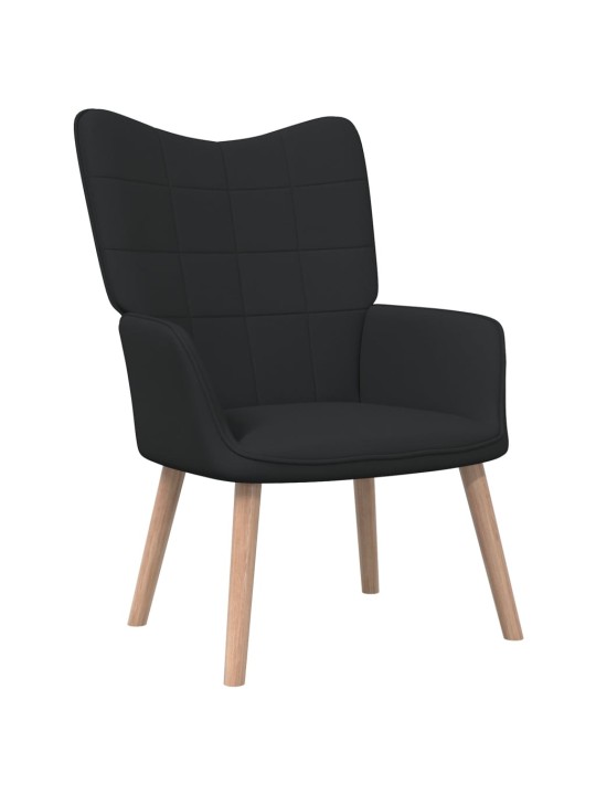Relaxační křeslo se stoličkou černé textil