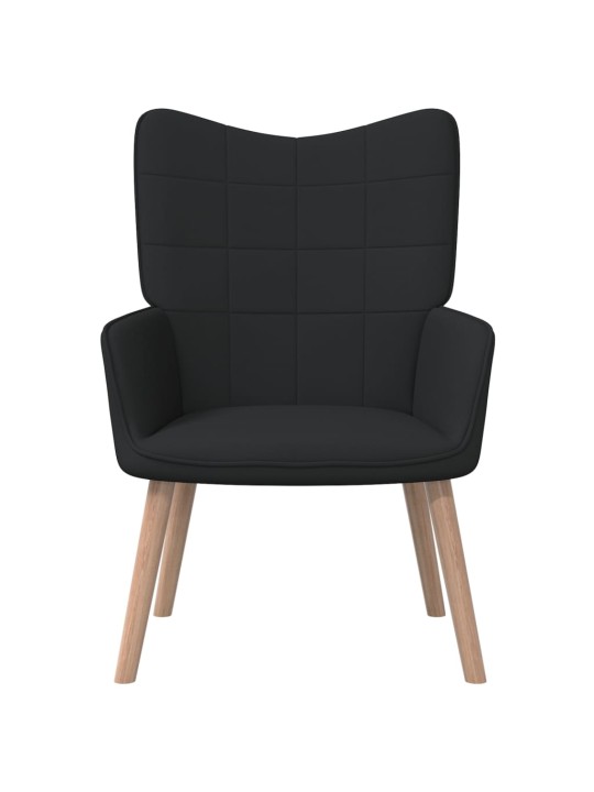 Relaxační křeslo se stoličkou černé textil