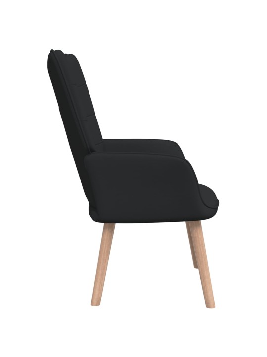 Relaxační křeslo se stoličkou černé textil