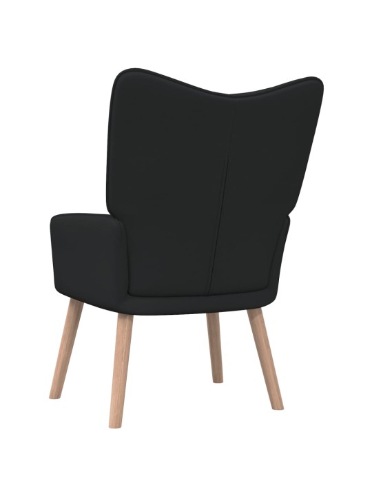 Relaxační křeslo se stoličkou černé textil