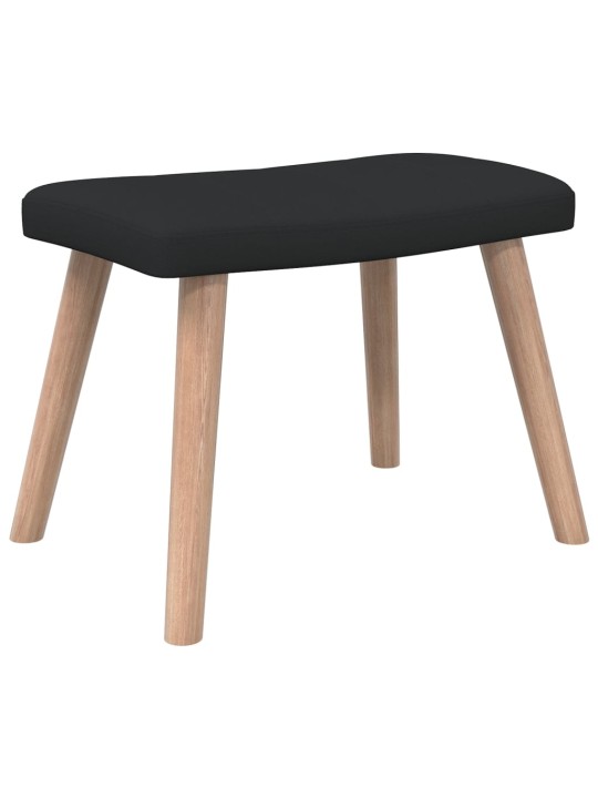 Relaxační křeslo se stoličkou černé textil