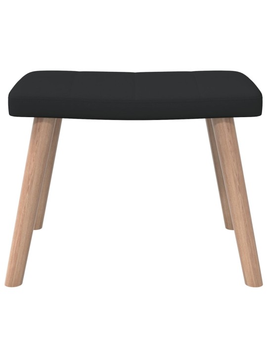 Relaxační křeslo se stoličkou černé textil