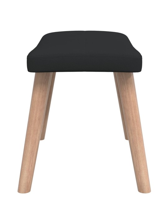 Relaxační křeslo se stoličkou černé textil