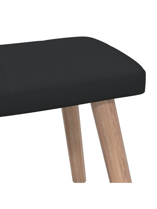 Relaxační křeslo se stoličkou černé textil