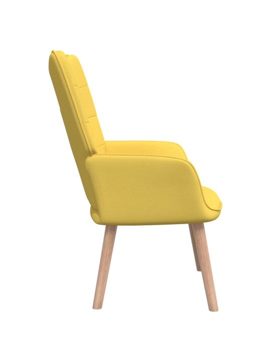 Relaxační křeslo se stoličkou hořčicově žluté textil