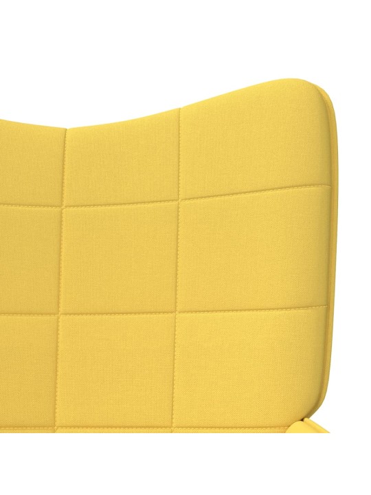 Relaxační křeslo se stoličkou hořčicově žluté textil
