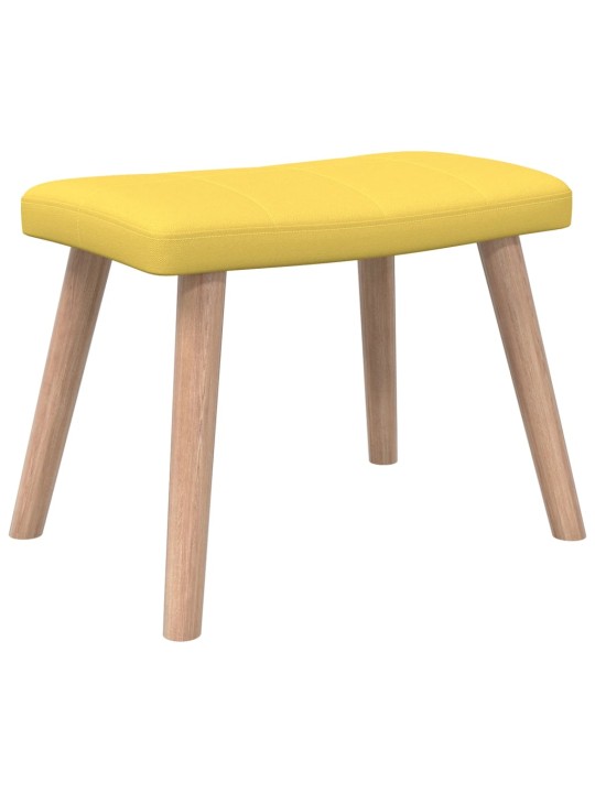 Relaxační křeslo se stoličkou hořčicově žluté textil