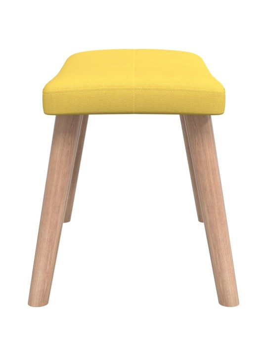 Relaxační křeslo se stoličkou hořčicově žluté textil