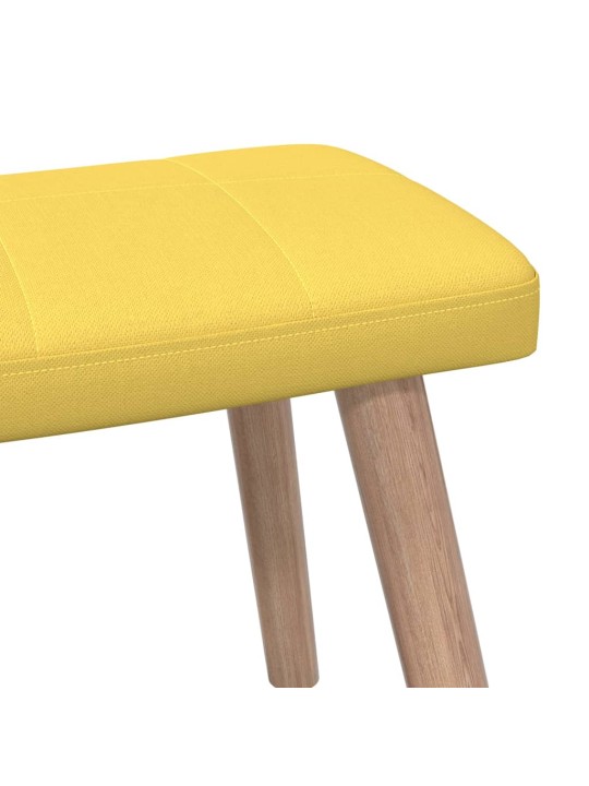 Relaxační křeslo se stoličkou hořčicově žluté textil