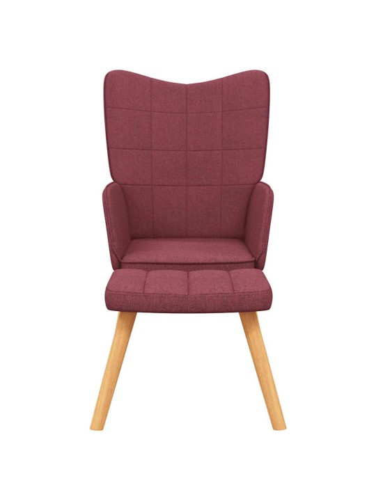 Relaxační křeslo se stoličkou vínové textil