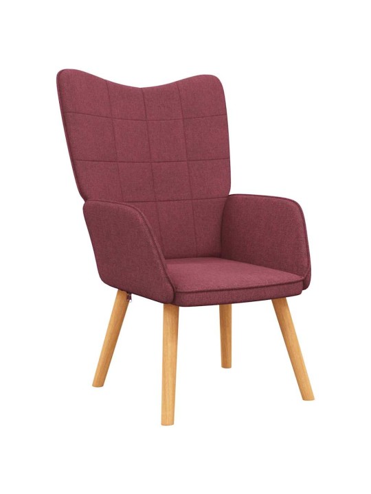 Relaxační křeslo se stoličkou vínové textil