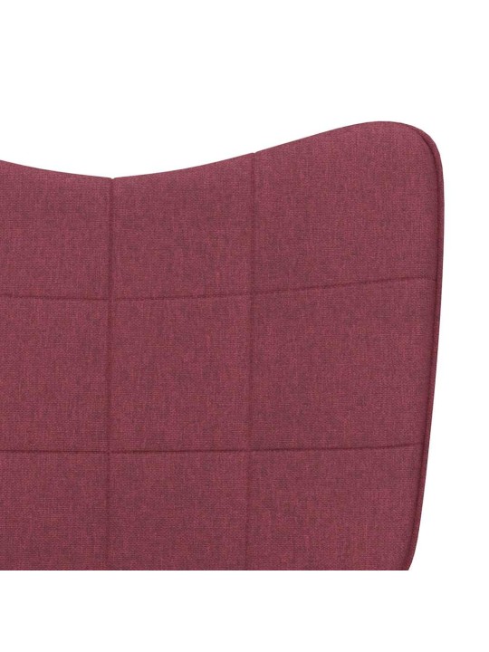 Relaxační křeslo se stoličkou vínové textil