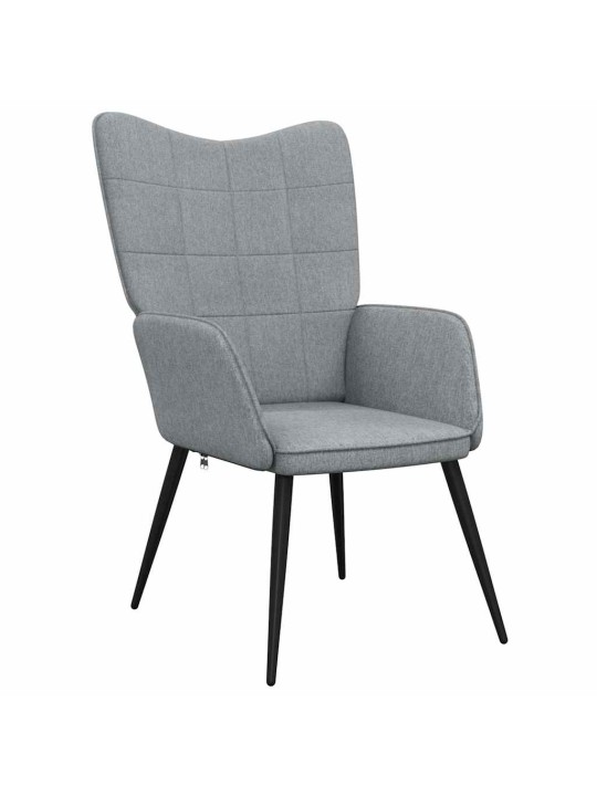 Relaxační židle světle šedá textil