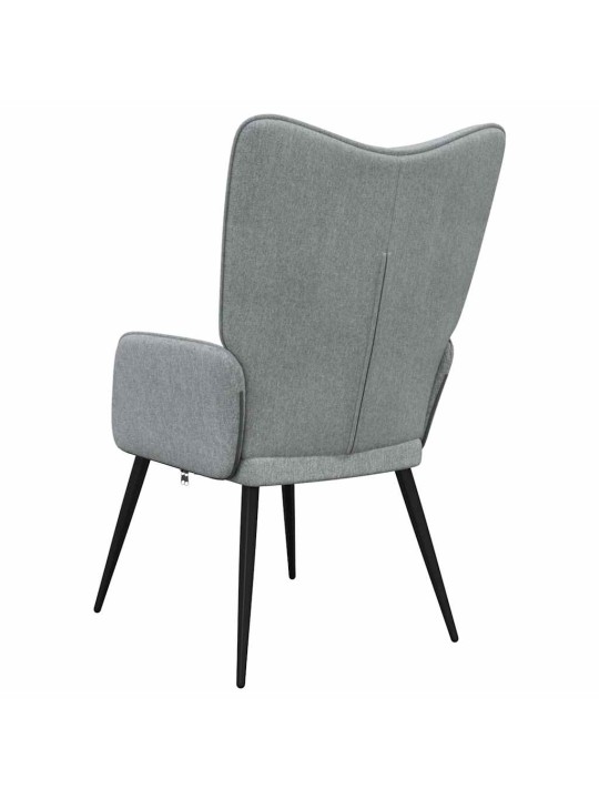 Relaxační židle světle šedá textil