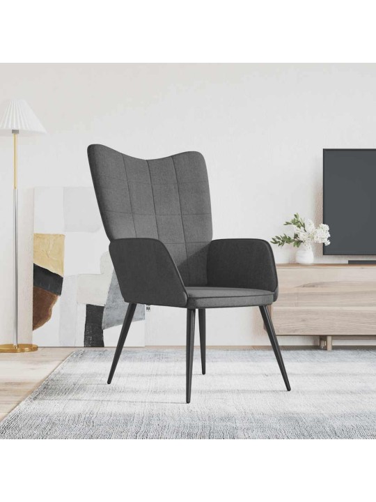 Relaxační židle tmavě šedá textil