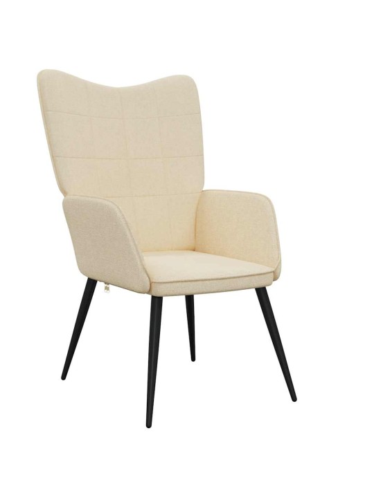 Relaxační židle krémová textil
