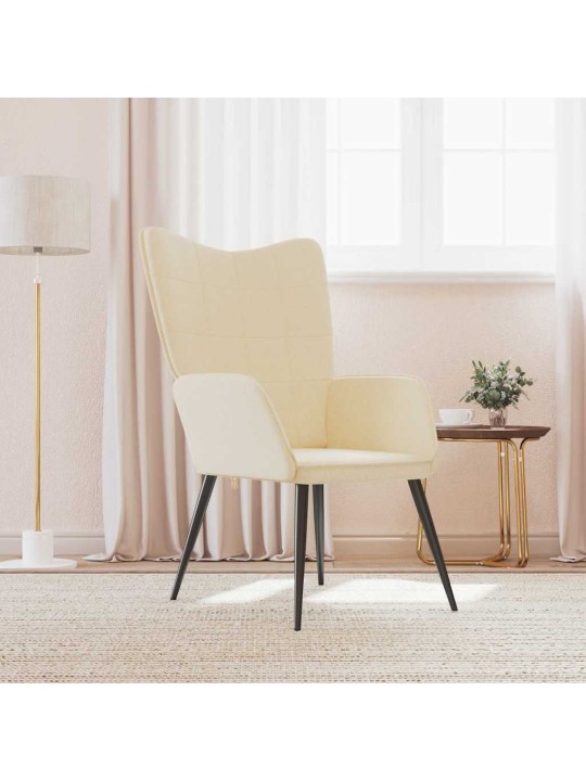 Relaxační židle krémová textil