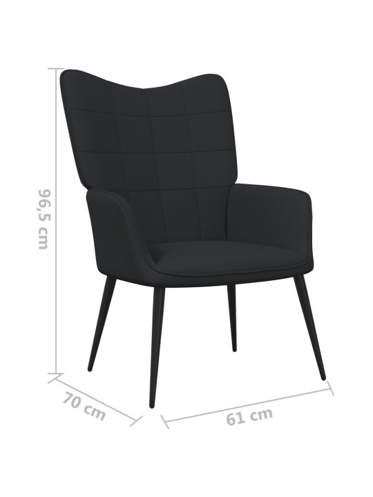 Relaxační křeslo černé textil