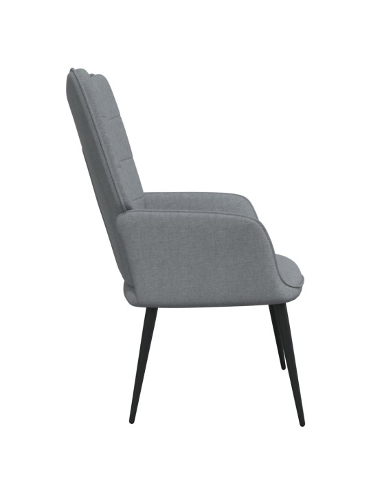 Relaxační židle se stoličkou světle šedá textil