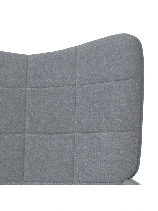 Relaxační židle se stoličkou světle šedá textil