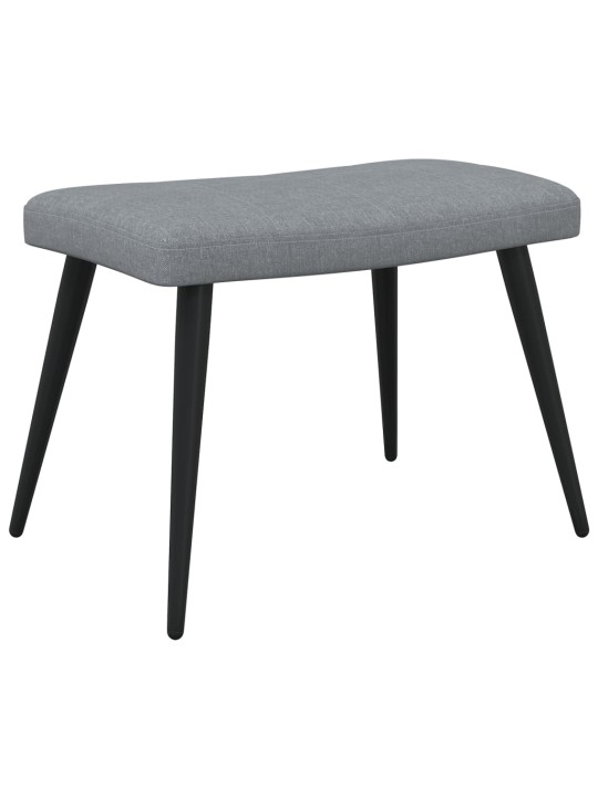 Relaxační židle se stoličkou světle šedá textil