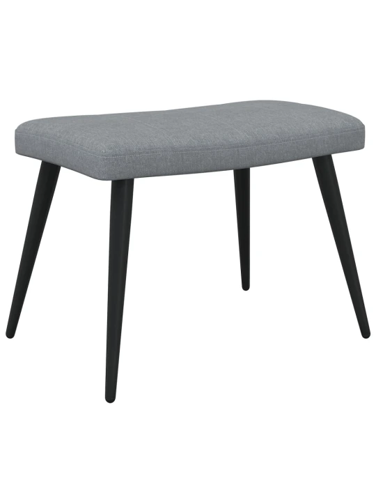 Relaxační židle se stoličkou světle šedá textil
