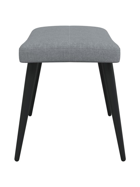Relaxační židle se stoličkou světle šedá textil