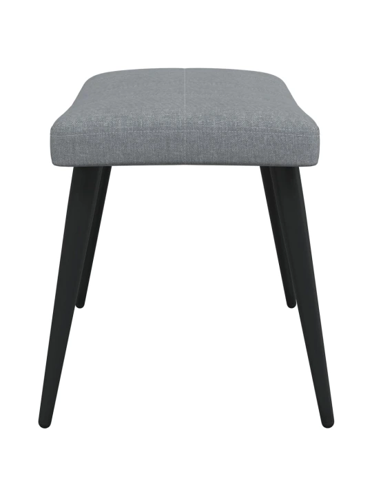 Relaxační židle se stoličkou světle šedá textil