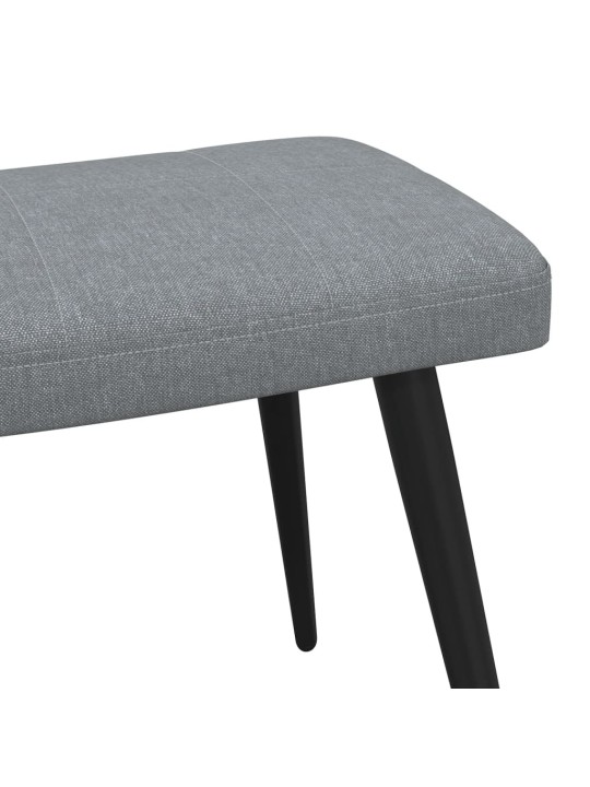 Relaxační židle se stoličkou světle šedá textil