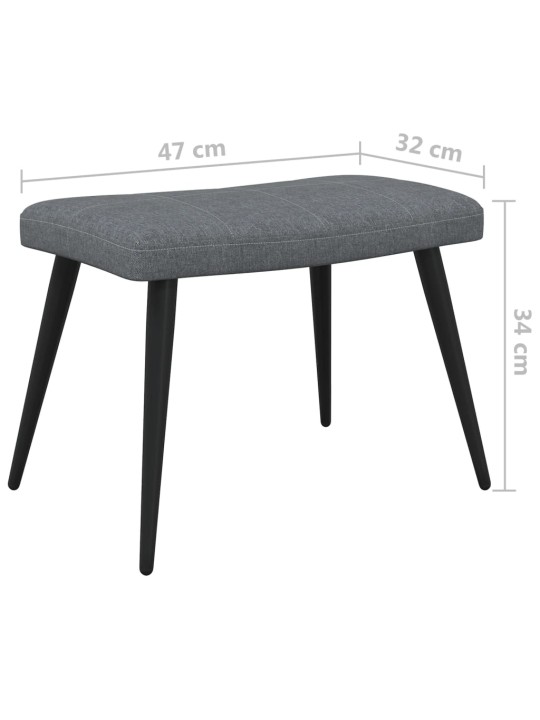 Relaxační židle se stoličkou tmavě šedá textil