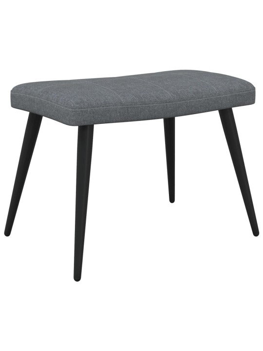 Relaxační židle se stoličkou tmavě šedá textil