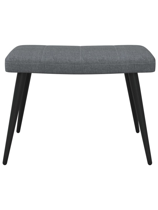Relaxační židle se stoličkou tmavě šedá textil