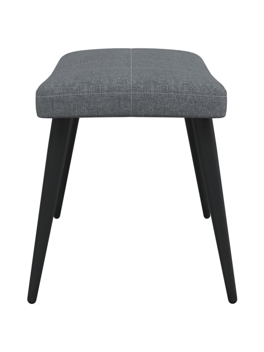 Relaxační židle se stoličkou tmavě šedá textil
