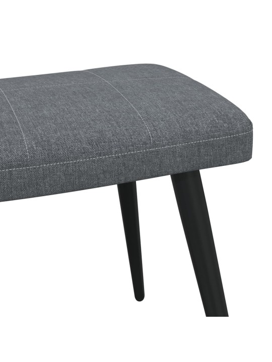 Relaxační židle se stoličkou tmavě šedá textil