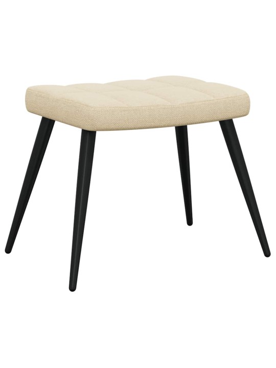 Relaxační židle se stoličkou krémová textil