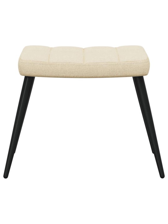 Relaxační židle se stoličkou krémová textil