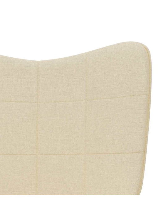 Relaxační židle se stoličkou krémová textil