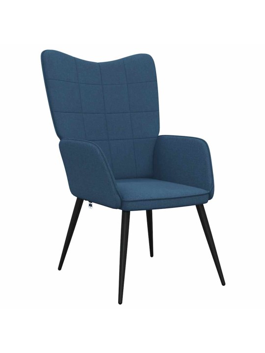 Relaxační židle se stoličkou modrá textil