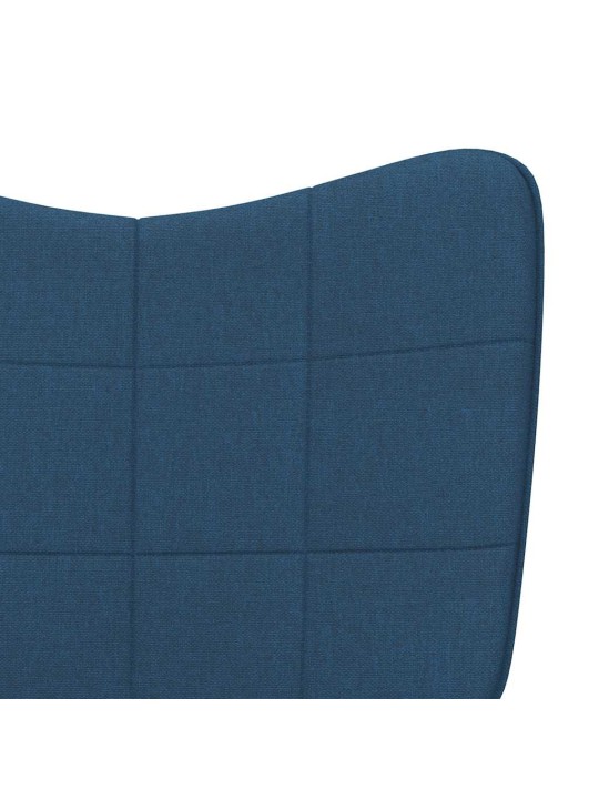 Relaxační židle se stoličkou modrá textil