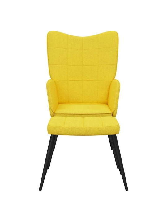 Relaxační židle se stoličkou hořčicová textil