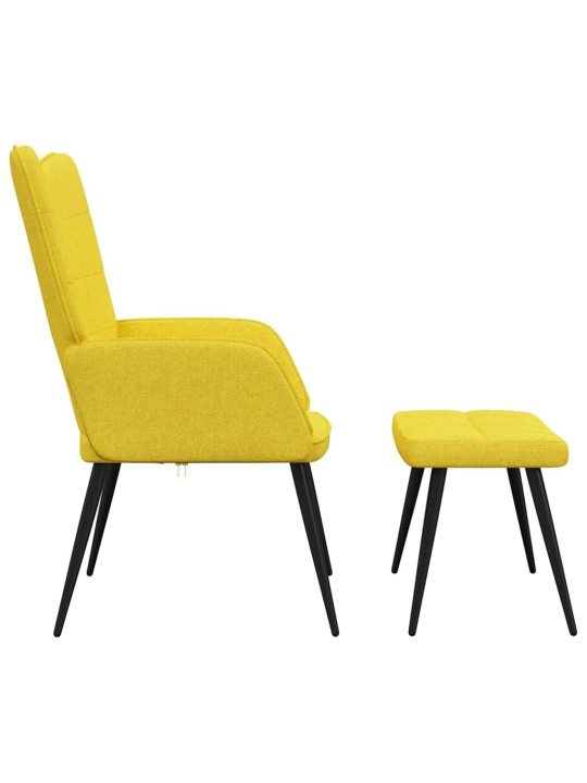 Relaxační židle se stoličkou hořčicová textil
