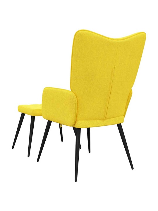 Relaxační židle se stoličkou hořčicová textil