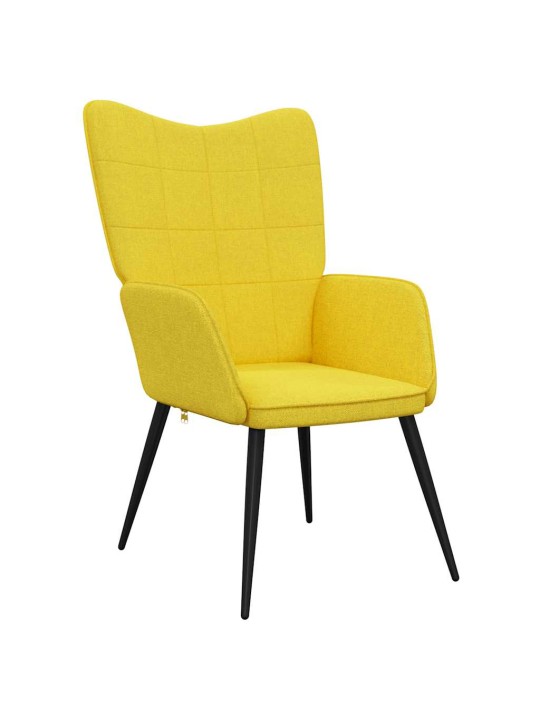Relaxační židle se stoličkou hořčicová textil