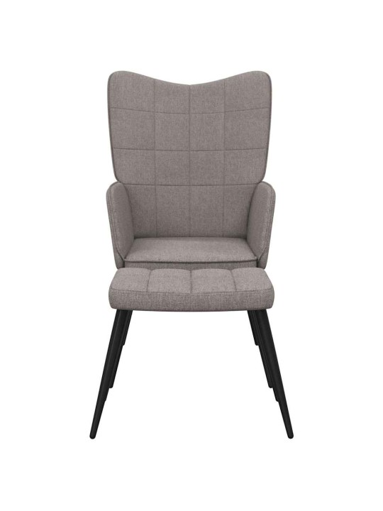 Relaxační židle se stoličkou taupe textil