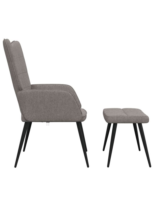 Relaxační židle se stoličkou taupe textil
