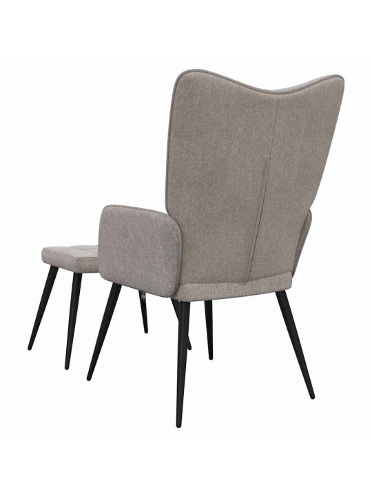 Relaxační židle se stoličkou taupe textil
