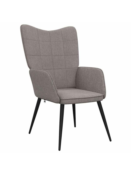 Relaxační židle se stoličkou taupe textil