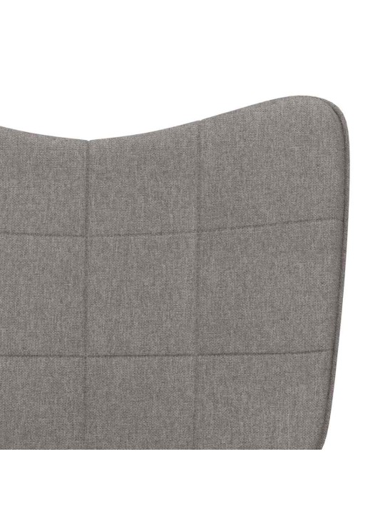 Relaxační židle se stoličkou taupe textil